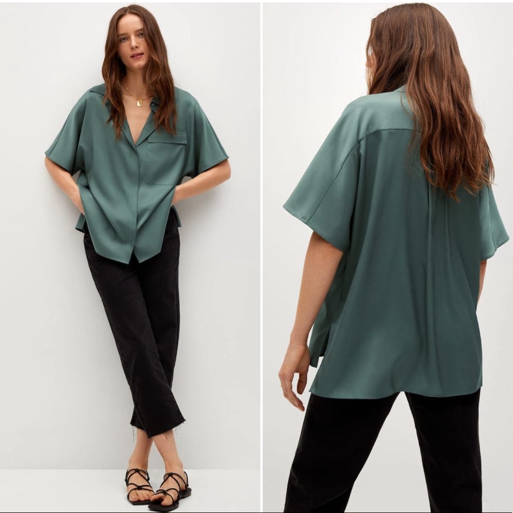 Mango oversized satin shirt
